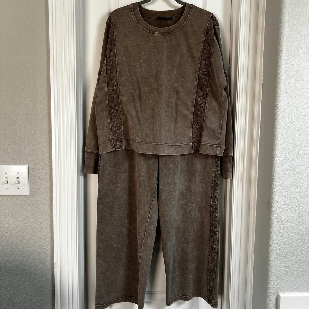 Lane + Delaney Matching Set | Acid Wash Brown | Size L